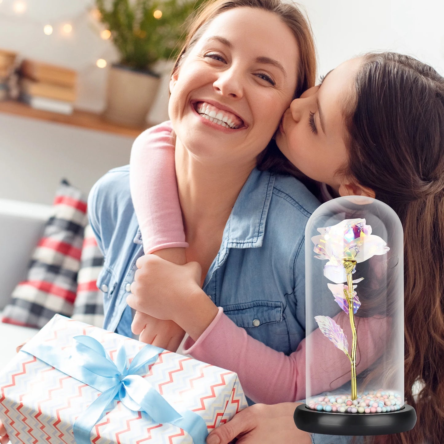 Galaxy Rose Light, Xmas Romantic Unique Artificial Flower with LED Lamp String Gift for Christmas Thanksgiving Day