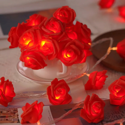 3M 20 LED Rose String Lights Battery Operated Flower Garland Fairy Lights Valentine Wedding Party Decoration Christmas Lights
