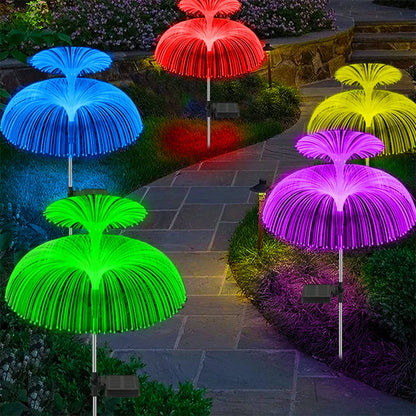 Solar Flowers Lights Waterproof Jellyfish Outdoor Garden Decor Solar Lights for Yard Patio Pathway Lawn Solar Lamp