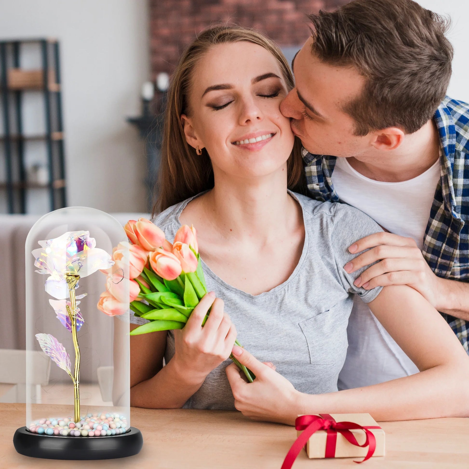 Galaxy Rose Light, Xmas Romantic Unique Artificial Flower with LED Lamp String Gift for Christmas Thanksgiving Day
