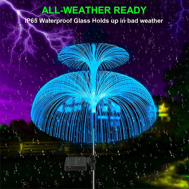 Solar Flowers Lights Waterproof Jellyfish Outdoor Garden Decor Solar Lights for Yard Patio Pathway Lawn Solar Lamp