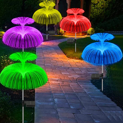 Solar Flowers Lights Waterproof Jellyfish Outdoor Garden Decor Solar Lights for Yard Patio Pathway Lawn Solar Lamp